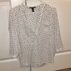 FOREVER 21 POLKA DOT BLOUSE